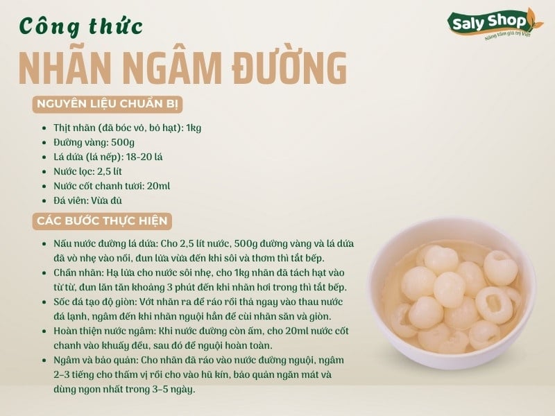 Cách làm nhãn ngâm đường chuẩn vị, phù hợp bán quán