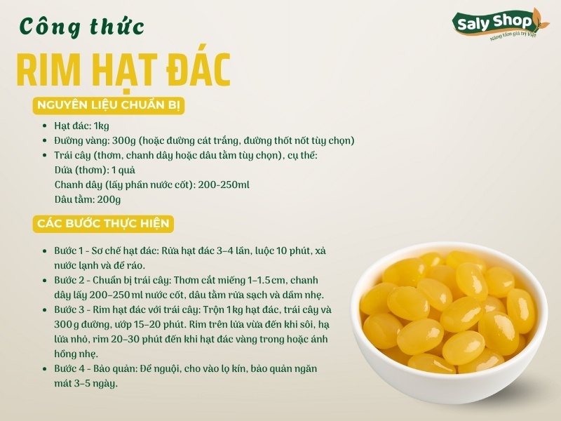 Cách làm hạt đác rim ngon, chuẩn vị quán