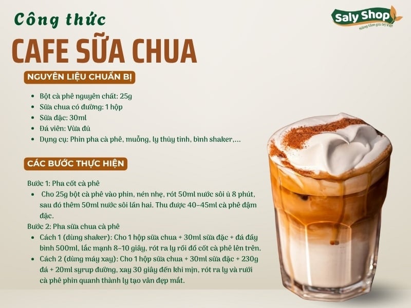 Công thức cafe sữa chua mát lạnh, “gây nghiện” mùa hè