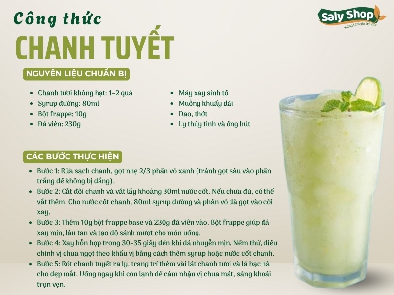 Công thức chanh tuyết đá xay đơn giản, giải nhiệt ngày hè