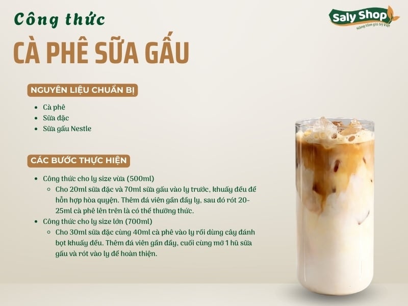 Cách làm cà phê sữa gấu thơm ngon, dễ bán và hút khách