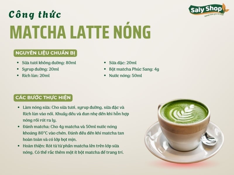 Cách làm matcha latte nóng đơn giản, ngon như ngoài quán