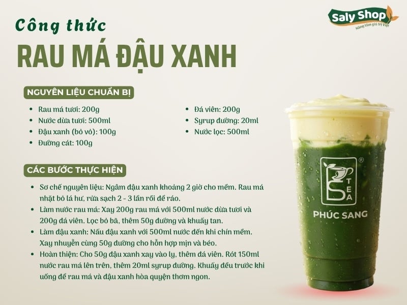 2 cách làm rau má đậu xanh giải nhiệt, dễ làm và dễ bán