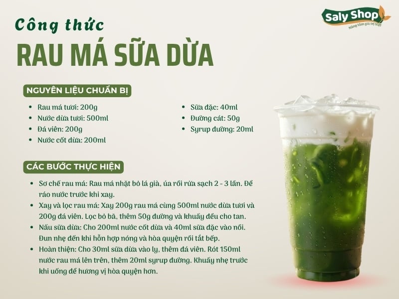 2 cách làm rau má sữa dừa đơn giản, thơm ngon chuẩn vị