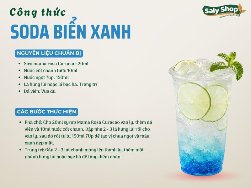 Công thức soda biển xanh hút khách, giải nhiệt cực đã