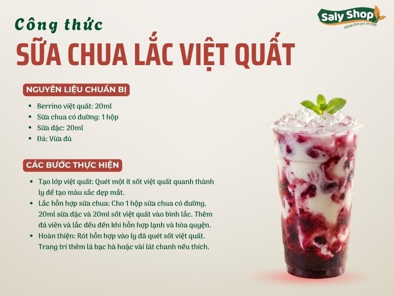 Cách làm sữa chua lắc việt quất mát lạnh, dễ pha và hấp dẫn