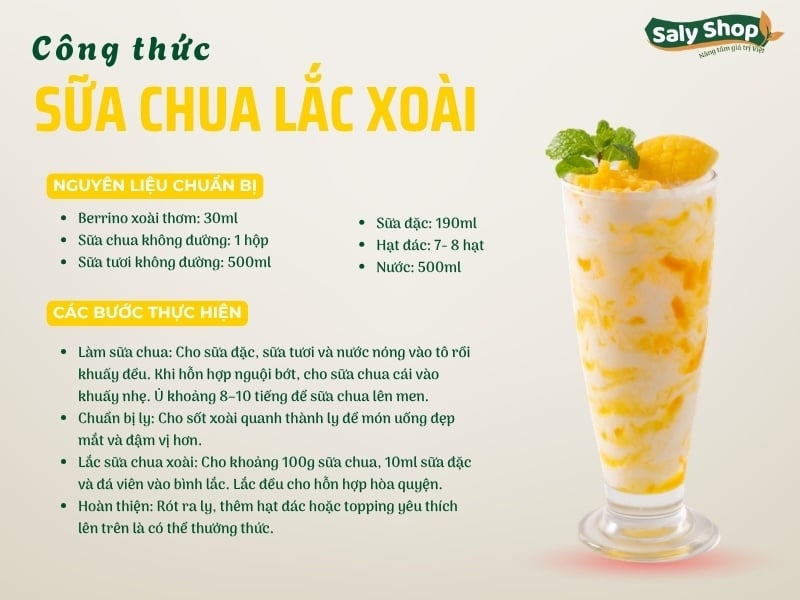 Cách làm sữa chua lắc xoài mát lạnh, dễ làm hút khách