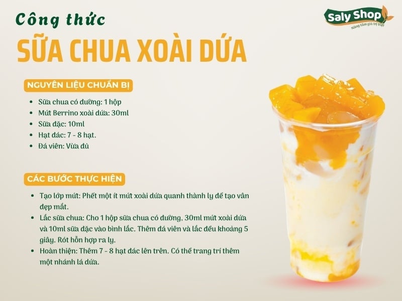 Cách làm sữa chua xoài dứa sánh mịn, hút khách cho quán