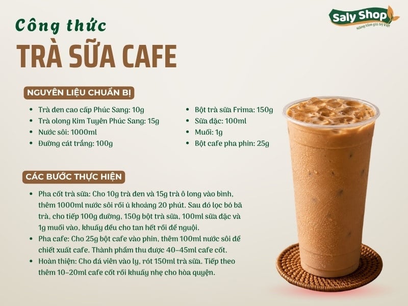 Cách làm trà sữa cafe béo nhẹ, thơm đậm cho menu quán