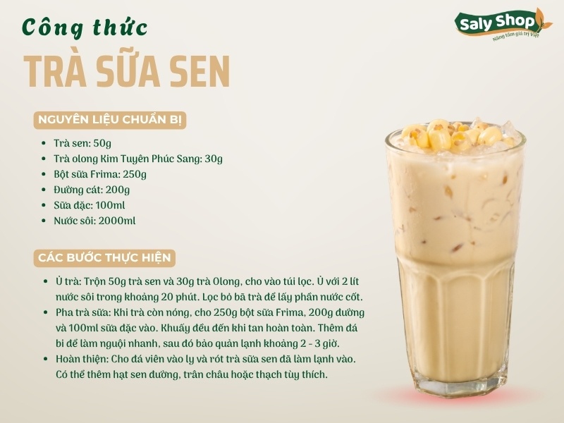 Cách làm trà sữa sen thơm béo, chuẩn vị dễ bán quán