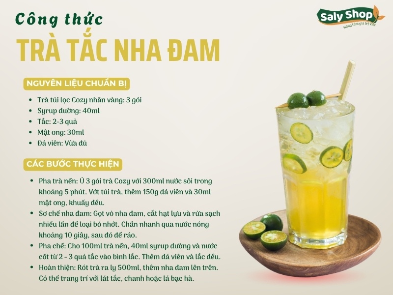 Cách làm trà tắc nha đam chua ngọt, thanh mát dễ bán quán