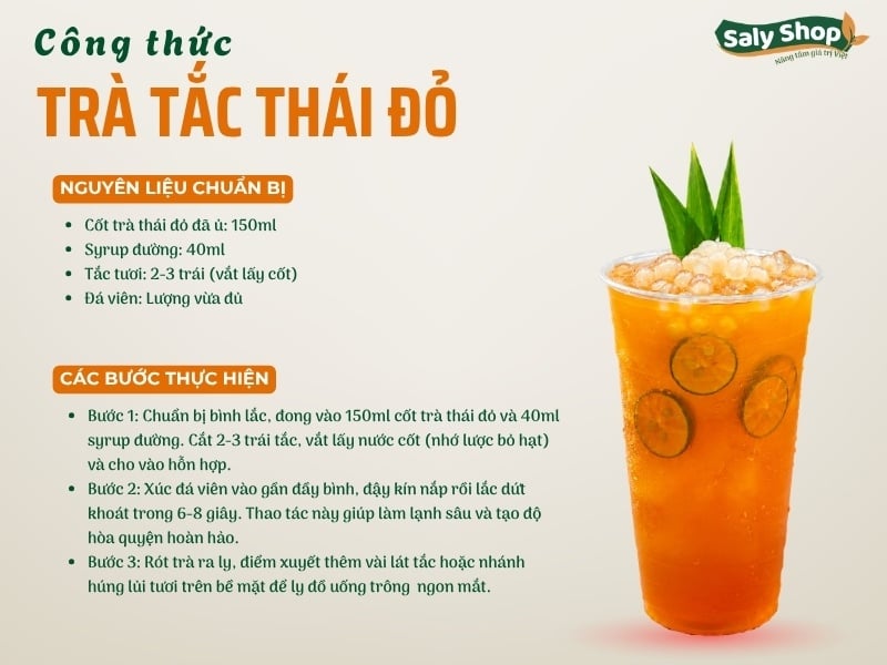 Cách làm trà tắc thái đỏ chua ngọt hài hòa, tối ưu chi phí
