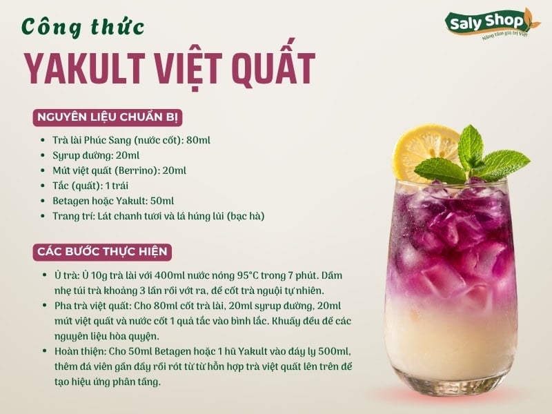 Cách làm yakult việt quất thơm mát, cost chỉ 4.300đ/ly