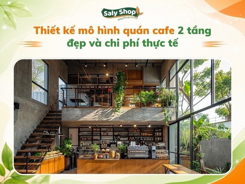 Thiết kế mô hình quán cafe 2 tầng đẹp và chi phí thực tế