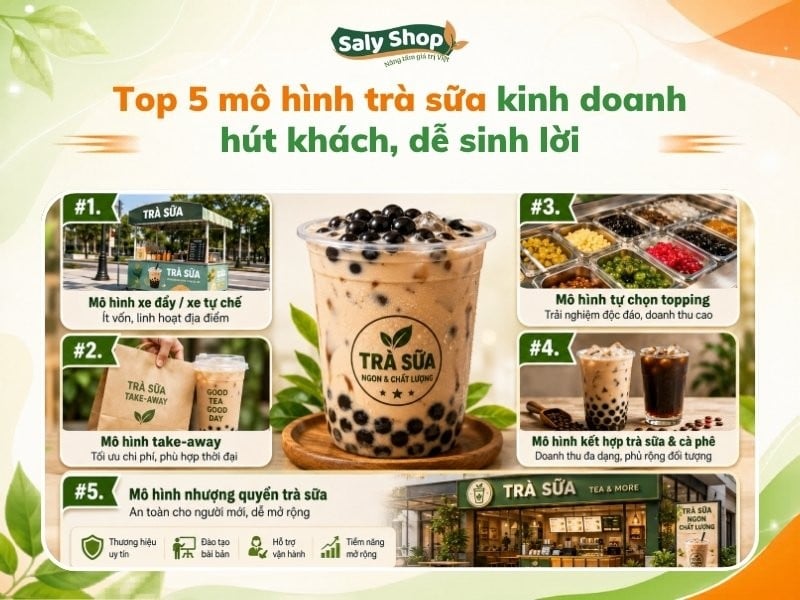 Top 5 mô hình trà sữa kinh doanh hút khách, dễ sinh lời