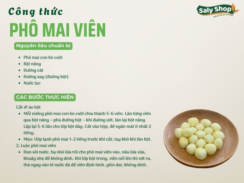 Công thức phô mai viên giòn ngon, béo béo, hút khách