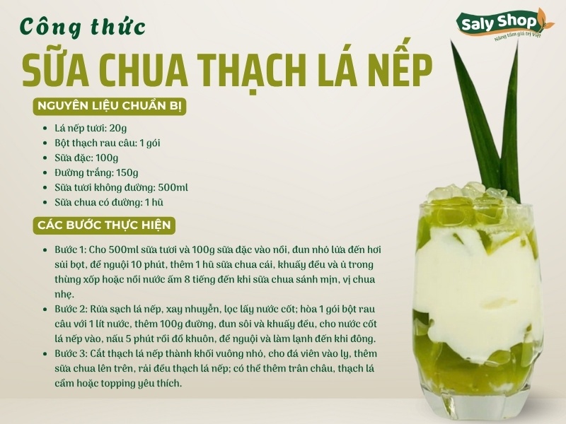 Cách làm sữa chua thạch lá nếp ngon mát, hút khách