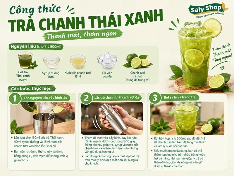 Cách làm trà chanh thái xanh thanh mát, giải nhiệt cực đã