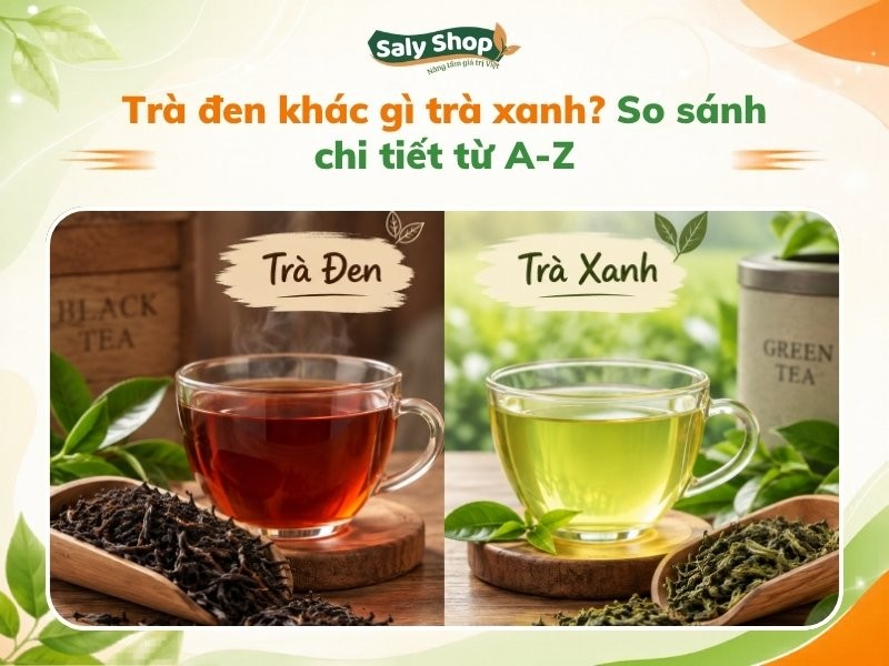 Trà đen khác gì trà xanh? So sánh chi tiết từ A-Z