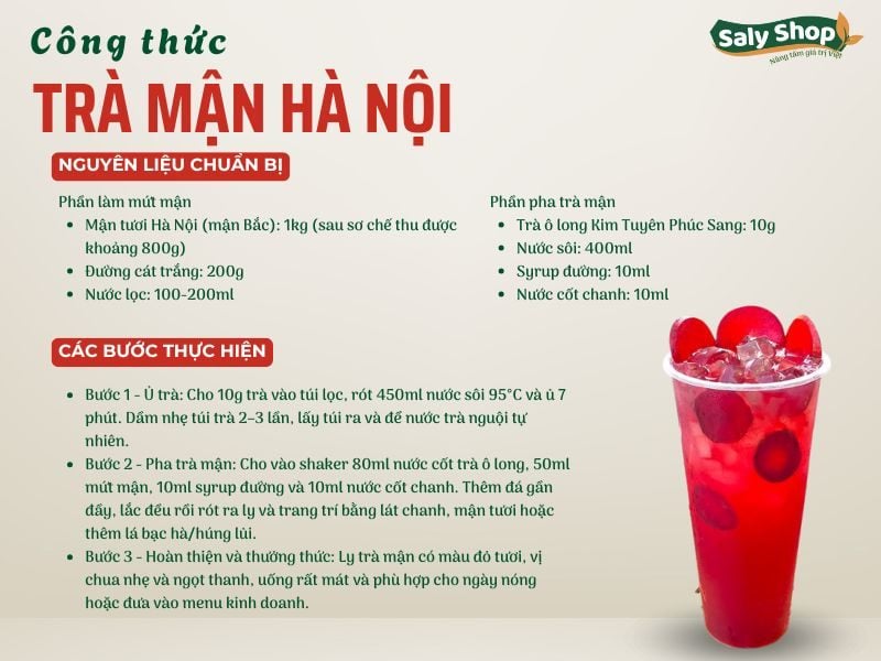 Công thức trà mận Hà Nội thanh mát, giải nhiệt mùa hè