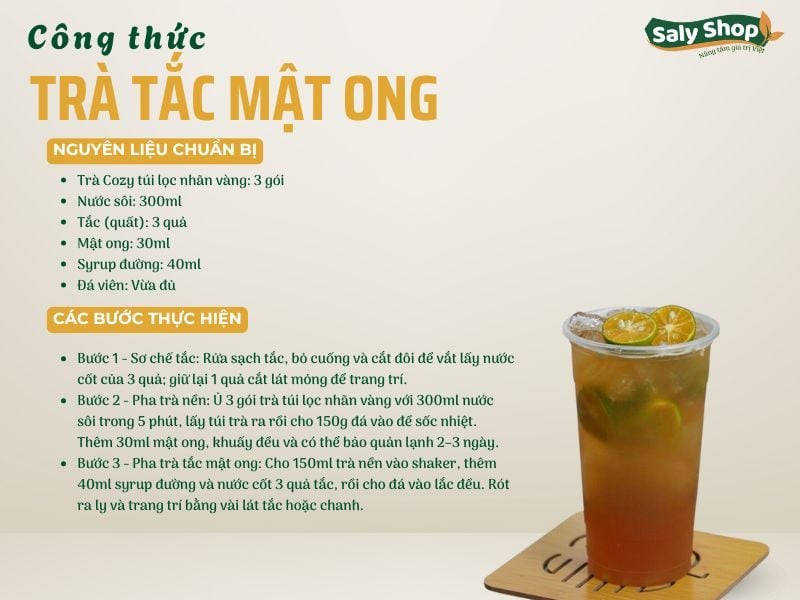 Cách làm trà tắc mật ong thơm ngon, dễ bán tại bán