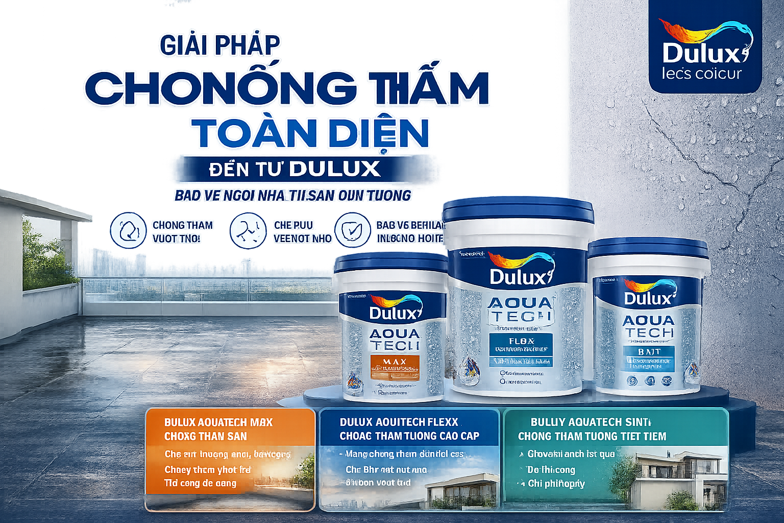 Chống Thấm Nhà Hiệu Quả Với Dulux – Giải Pháp Chống Thấm Sàn Và Chống Thấm Tường Toàn Diện