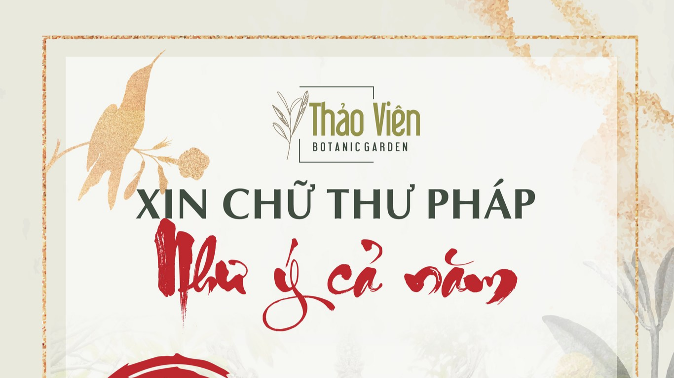 Tặng chữ đầu năm tại Thảo Viên – Nét xuân an lành giữa vườn xanh Hà Nội