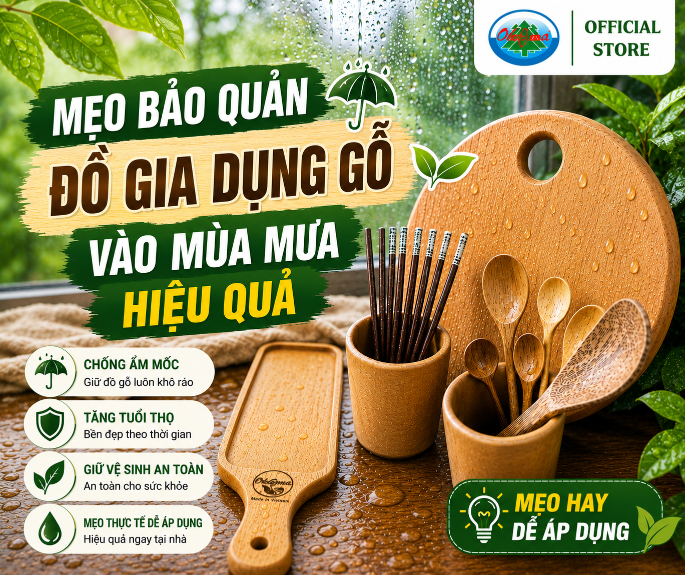 4 mẹo bảo quản đồ gia dụng gỗ vào mùa mưa hiệu quả