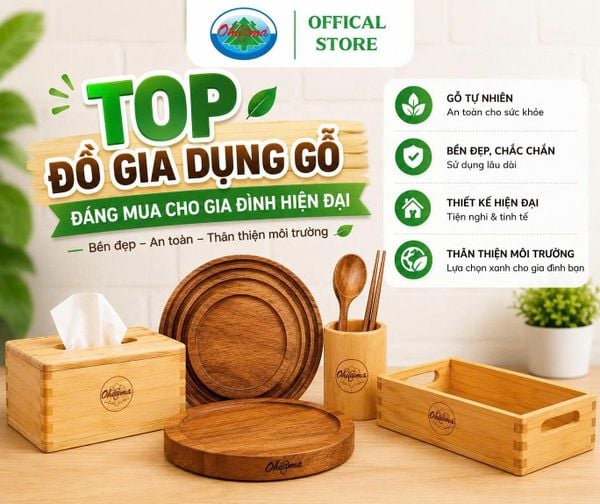 Top đồ gia dụng gỗ đáng mua cho gia đình hiện đại