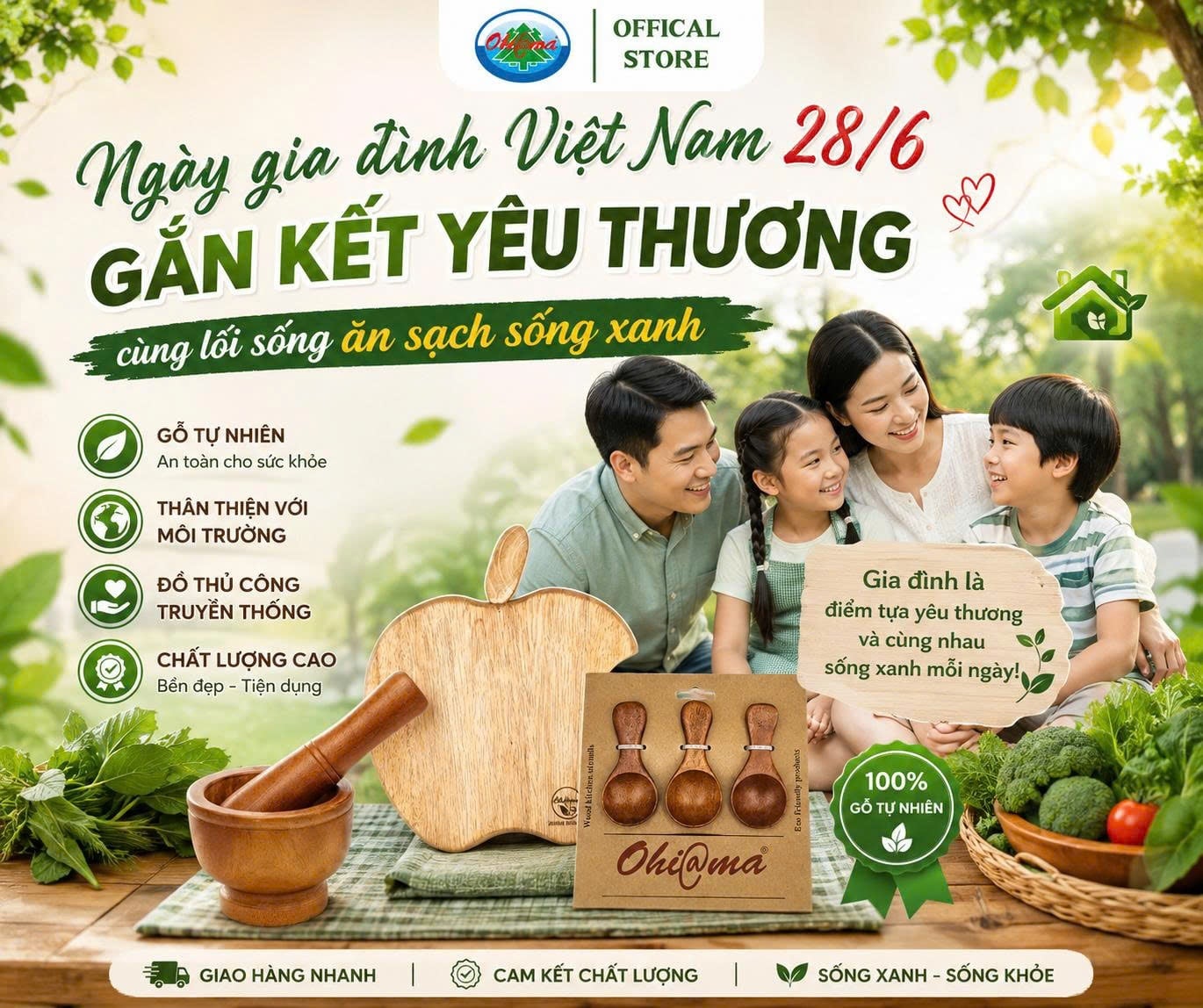 Ngày gia đình Việt Nam 28/6: Gắn kết yêu thương cùng lối sống ăn sạch sống xanh