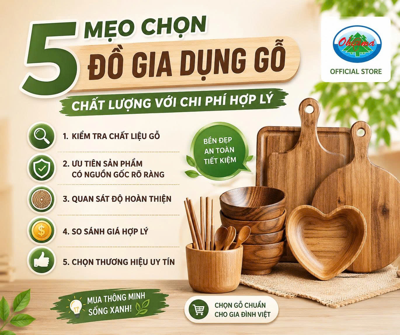 5 mẹo chọn đồ gia dụng gỗ chất lượng với chi phí hợp lý