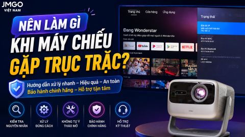 NÊN LÀM GÌ KHI MÁY CHIẾU JMGO GẶP TRỤC TRẶC?