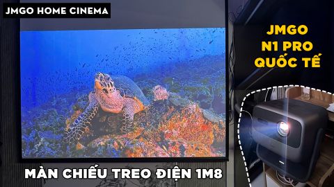 HOME CINEMA VỚI JMGO N1 PRO QUỐC TẾ VÀ MÀN CHIẾU ĐIỆN 1M8