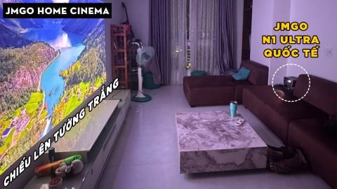 HOME CINEMA VỚI JMGO N1 ULTRA QUỐC TẾ SỬ DỤNG CHIẾU PHÒNG KHÁCH