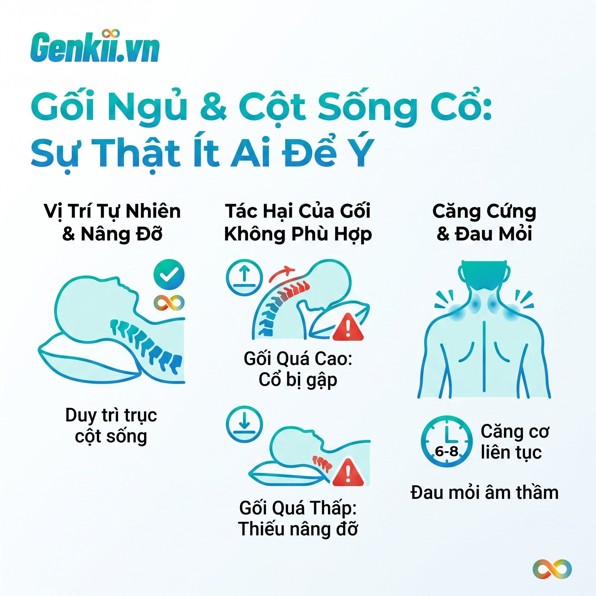 Gối ngủ ảnh hưởng đến cột sống cổ như thế nào? Sự thật ít ai để ý!
