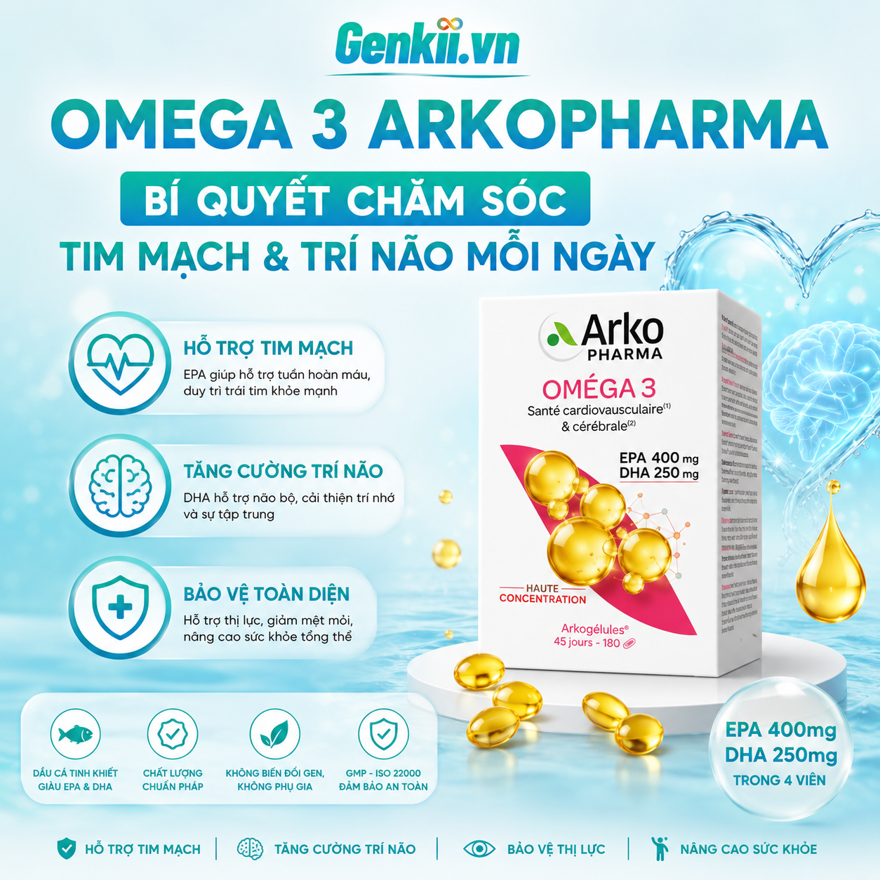 Omega 3 Arkopharma – Bí quyết chăm sóc tim mạch và trí não mỗi ngày