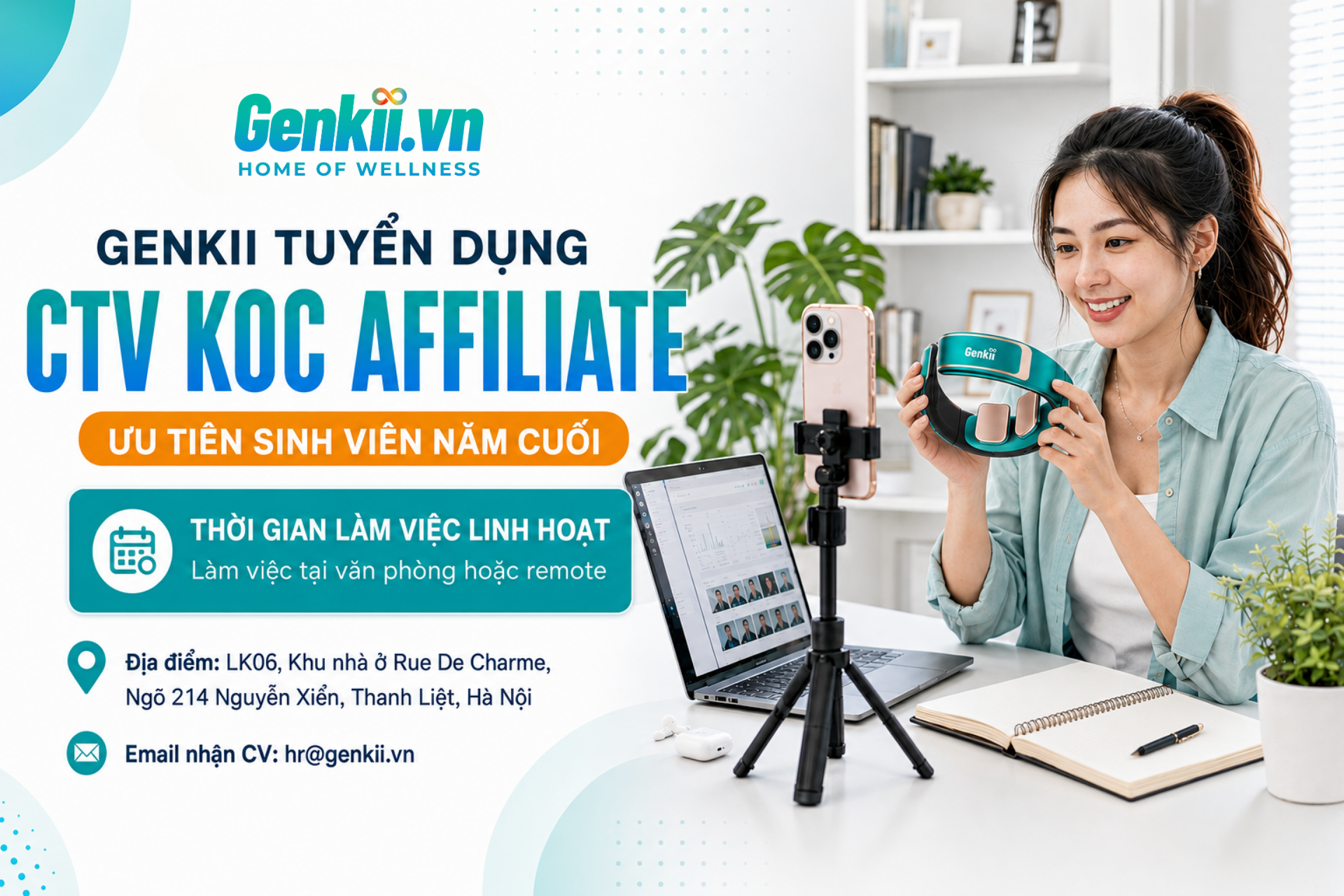 GENKII TUYỂN DỤNG CTV KOC AFFILIATE - ƯU TIÊN SINH VIÊN NĂM CUỐI