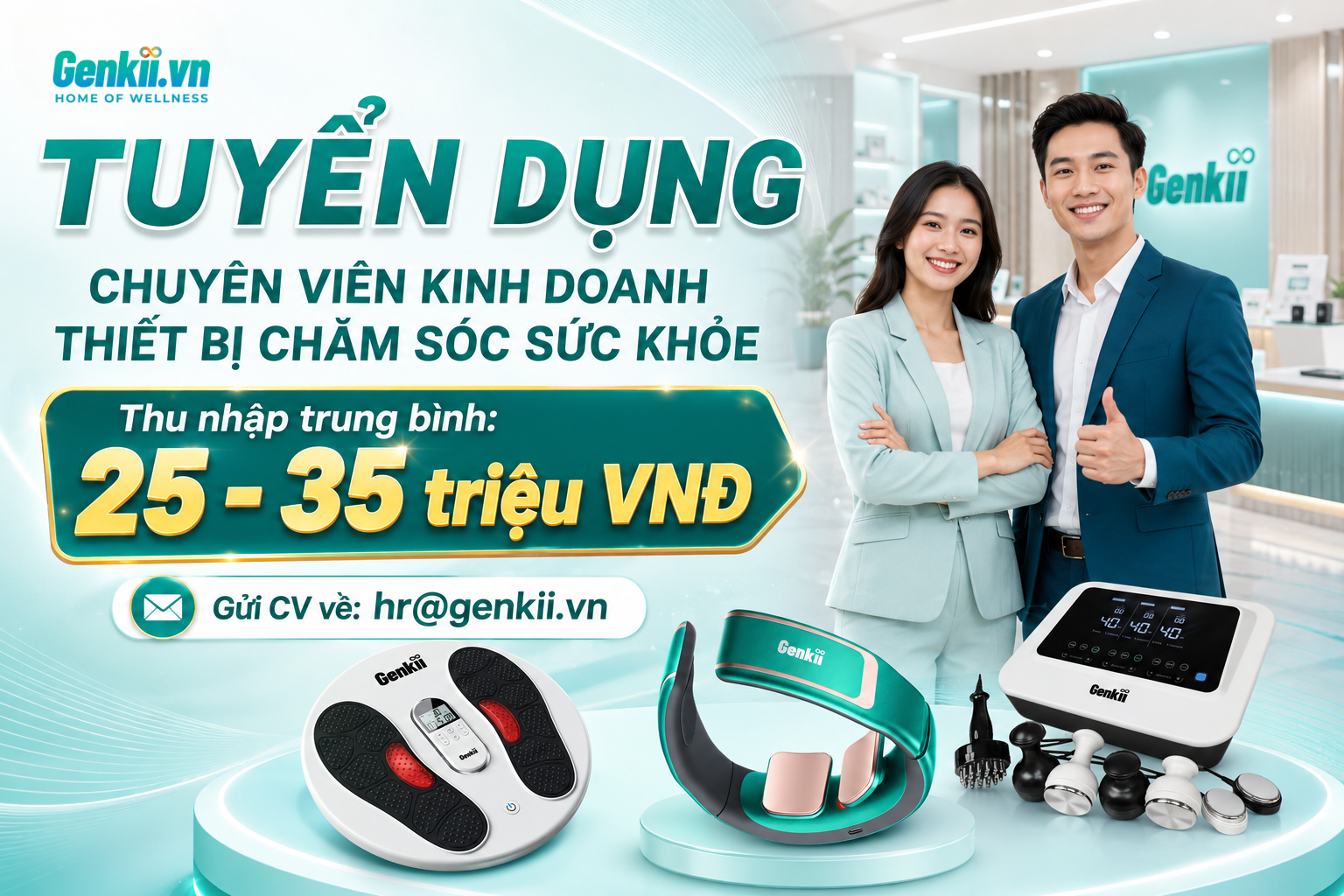 TUYỂN DỤNG CHUYÊN VIÊN KINH DOANH THIẾT BỊ CHĂM SÓC SỨC KHỎE