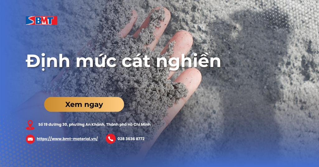 Định mức cát nghiền cho bê tông và vữa theo tiêu chuẩn TCVN