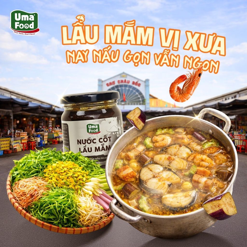 Tôn vị món quen – Lẩu mắm chuẩn vị miền Tây, nấu nhanh hơn với Uma’ Food