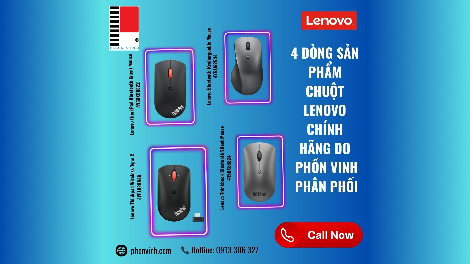 🖱 4 DÒNG SẢN PHẨM CHUỘT LENOVO CHÍNH HÃNG DO PHỒN VINH PHÂN PHỐI – LỰA CHỌN CHO MỌI PHONG CÁCH LÀM VIỆC