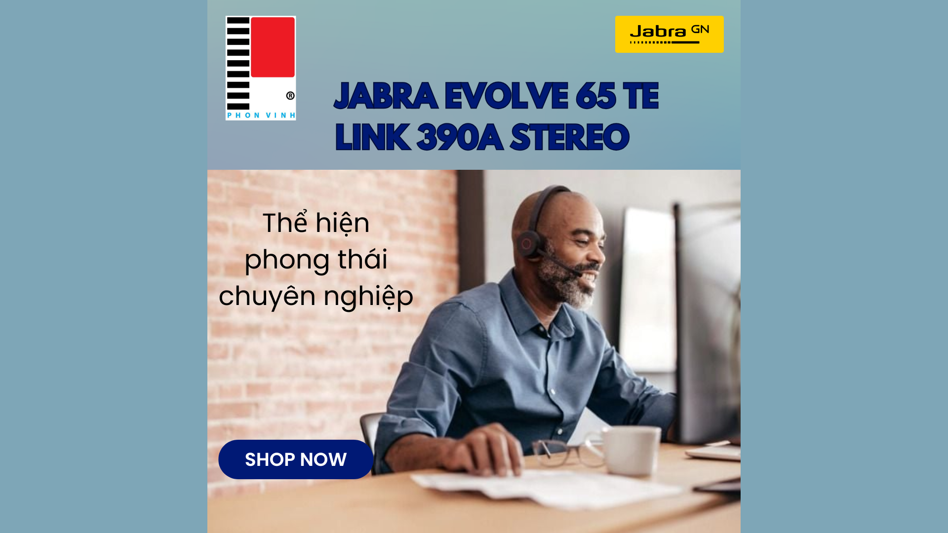 🎧 Jabra Evolve 65 TE Link 390a Stereo – Nâng tầm kết nối, khẳng định phong thái chuyên nghiệp
