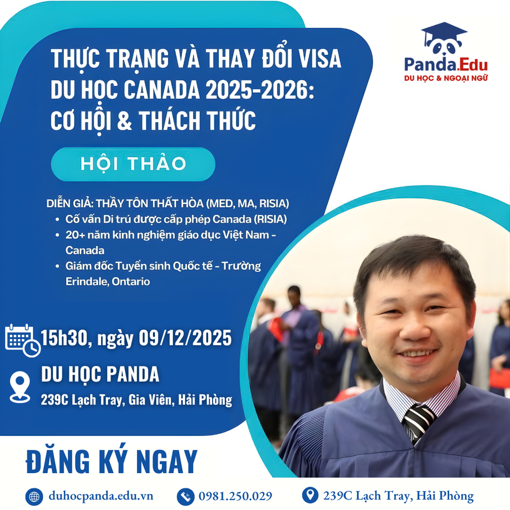 Hội thảo “Thực trạng và thay đổi visa du học Canada 2025–2026” do Du học PANDA tổ chức
