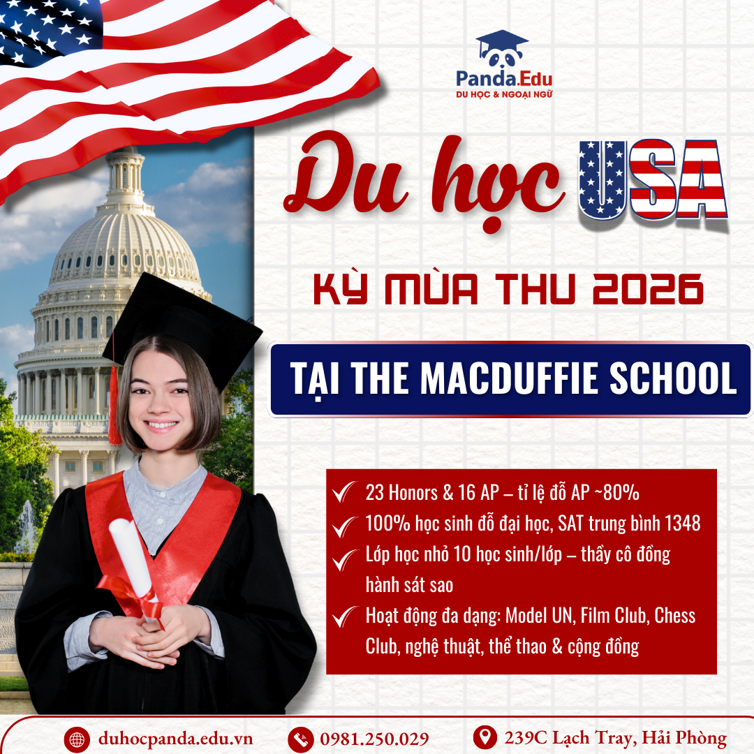 Du học Mỹ Kỳ Mùa Thu 2026 tại The MacDuffie School - Massachusetts