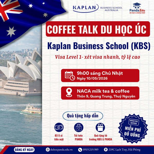 Coffee Talk Du học Úc cùng Kaplan Business School (KBS) và Du học PANDA – Kết nối thông tin thực tế, mở rộng cơ hội du học Úc 2026