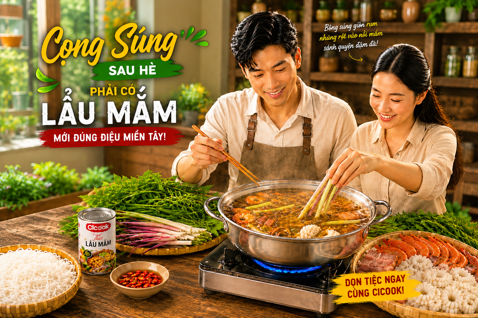 Cọng Súng Sau Hè – Có Rau Đồng Là Phải Có Nồi Lẩu Mắm