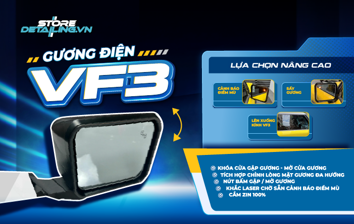 Lắp đặt gương chiếu hậu chỉnh điện cho VF3