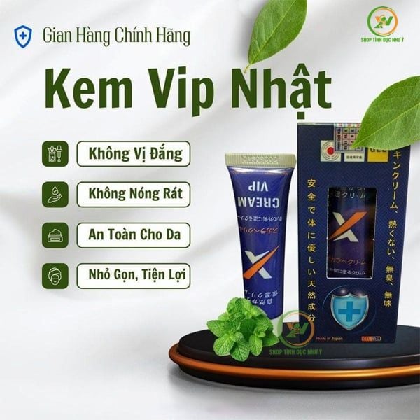 Kem Vip Nhật X Cream Vip chính hãng Nhật Bản tuýp 20g tăng 30p 2