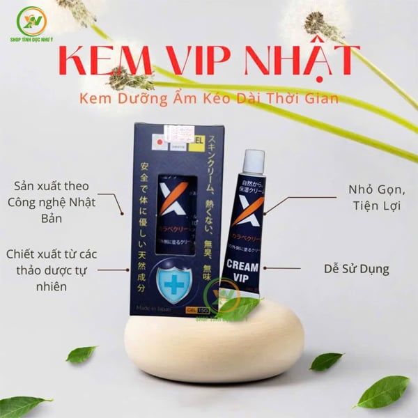 Kem Vip Nhật X Cream Vip chính hãng Nhật Bản tuýp 20g tăng 30p