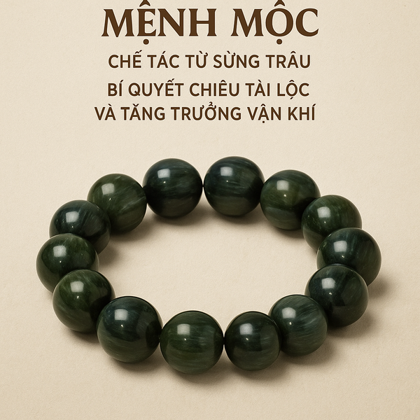 Vòng Tay Phong Thủy Mệnh Mộc Chế Tác Từ Sừng Trâu: Bí Quyết Chiêu Tài Lộc Và Tăng Trưởng Vận Khí